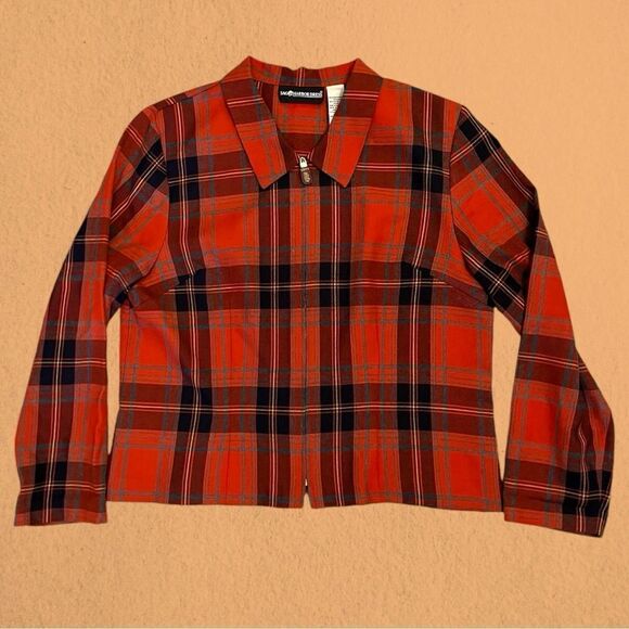 Vintage plaid cropped jacket zip up - Picture 5 of 8